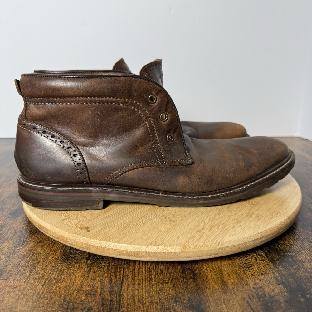 Florsheim Boots Men's Size 11.5D Highland Brown Leather Ankle Chukka Leather - Picture 3 of 8